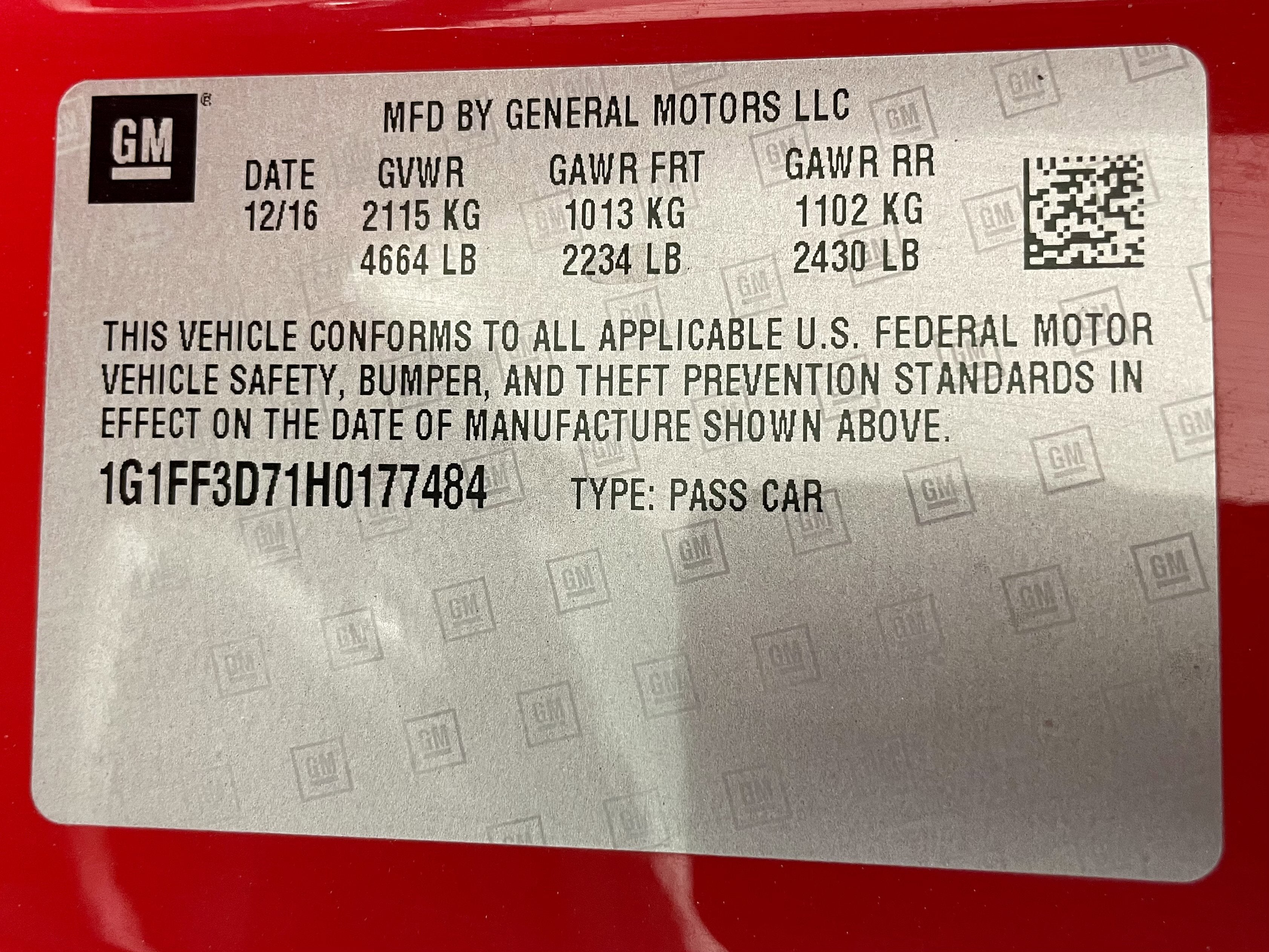 2017 Chevrolet Camaro 1SS